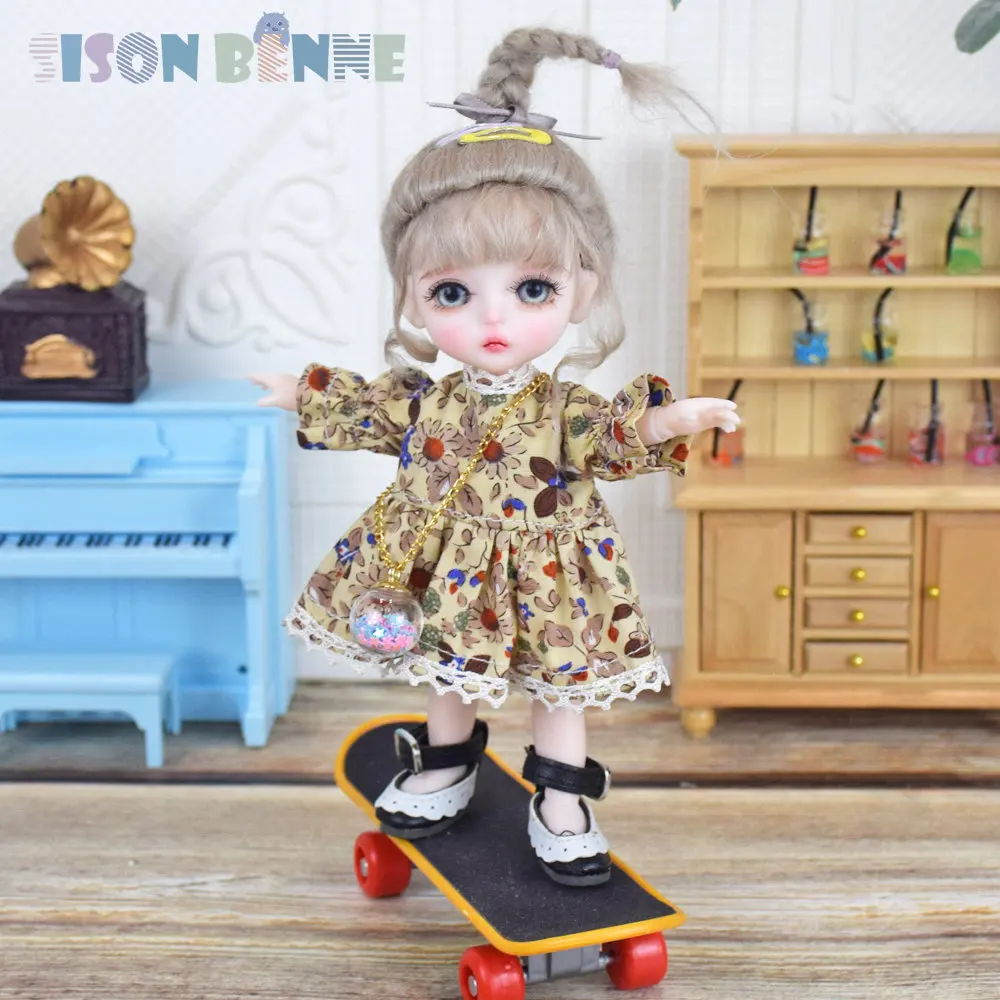 

SISON BENNE 1/8 BJD Doll Cute Girl with Dress Shoes Handpainted Makeup Full Set Toy Lifelike