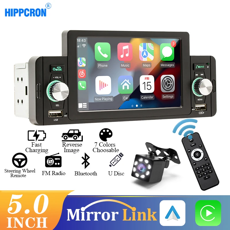 SINOVCLE 5inch Car Radio 1 din Stereo Bluetooth MP5 Player CarPlay Android Auto Multimedia BT 5.1 MirrorLink USB FM Receiver
SINOVCLE 5inch Car Radio 1 din Stereo Bluetooth MP5 Player CarPlay Android Auto Multimedia BT 5.1 MirrorLink USB FM Receiver