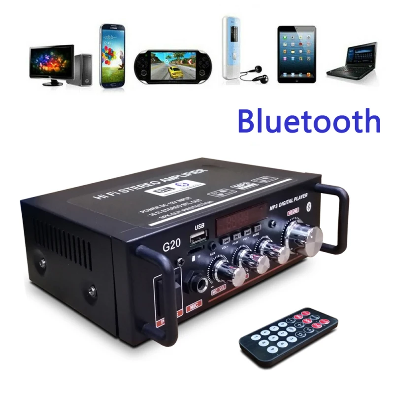 

600W Home Amplifiers HiFi Subwoofer Home Theater Sound System Audio Car Amplifiers FM TF AUX MP3 Player Remote Control