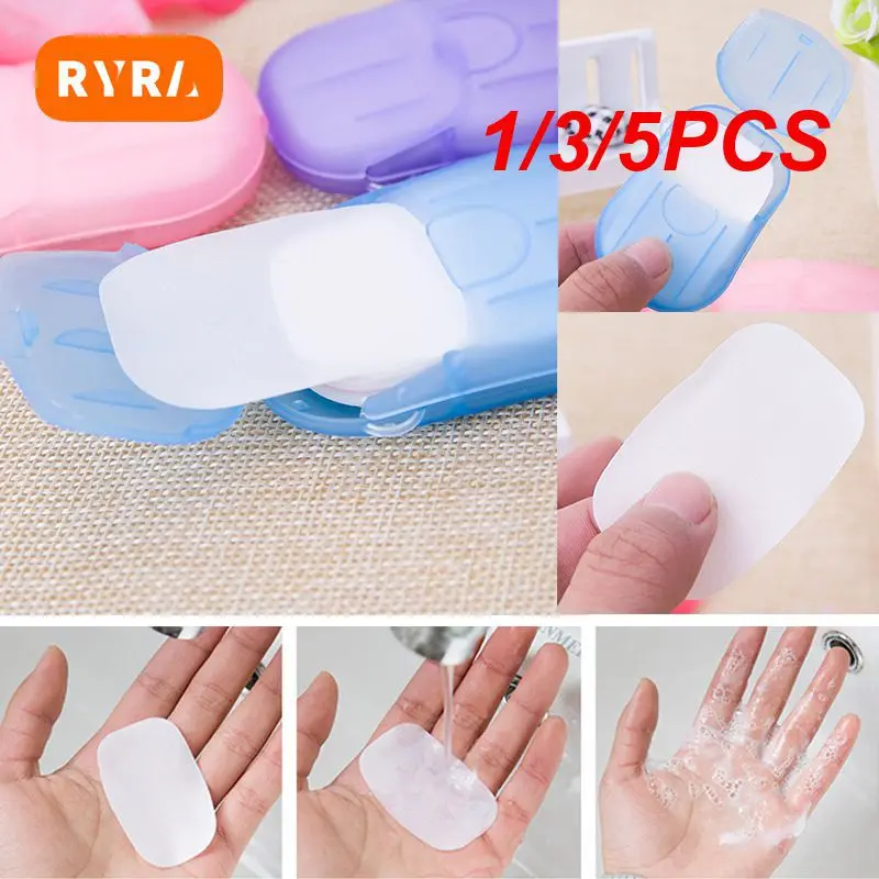 

1/3/5PCS / Box Travel Portable Disinfecting Paper Soaps Washing Hand Mini Disposable Scented Slice Sheets Foaming Soap Case
