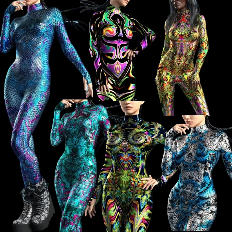 Cosplay Costume Multi-Color PrintingJumpsuits Woman Kids Rompers Rainbow Sexy Bodysuit Wear Stretch Tights Party Dress Halloween
Cosplay Costume Multi-Color PrintingJumpsuits Woman Kids Rompers Rainbow Sexy Bodysuit Wear Stretch Tights Party Dress Halloween