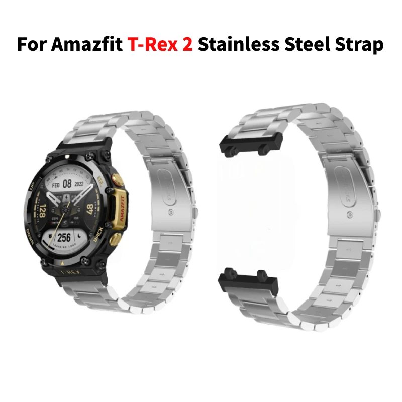 

Watch Band Stainless Steel High Quality For Huami Amazfit T-rex 2 For Amazfit T Rex 2 Strap Replacement Wristband