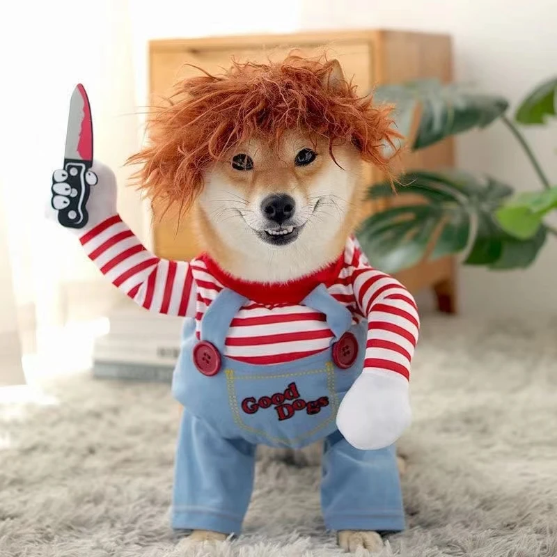 Halloween Funny Pet Costume With Knife Pet Clothes Kitten Puppy Party Dress Up Cosplay Costume Set Cat Dog Fun Costume 
Halloween Funny Pet Costume With Knife Pet Clothes Kitten Puppy Party Dress Up Cosplay Costume Set Cat Dog Fun Costume