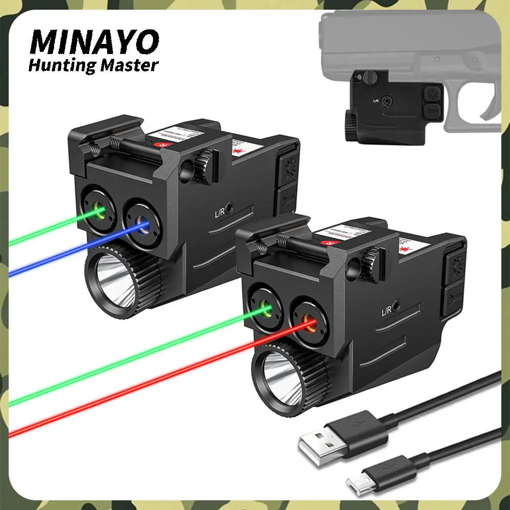 500 Lumens Compact Gun Flashlight&Green/Blue Beam Laser Sight Combo for Pistol 20mm Rail Mount SIG GLOCK M&P USB Rechargeable
500 Lumens Compact Gun Flashlight&Green/Blue Beam Laser Sight Combo for Pistol 20mm Rail Mount SIG GLOCK M&P USB Rechargeable