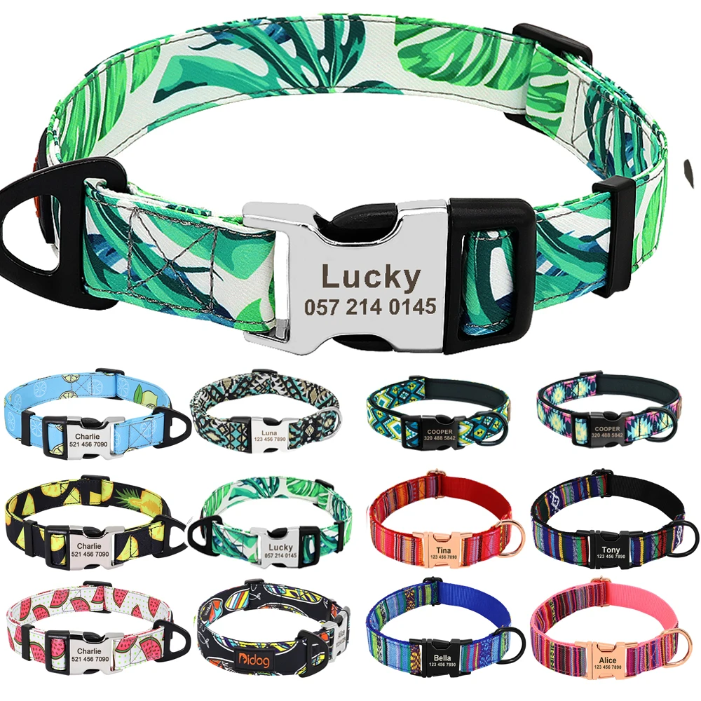Nylon Pet Dog Collar Personalized Custom Nameplate ID Tag Accessories Dog Collars Engraved Small Medium Large Pets Puppy Collars
Nylon Pet Dog Collar Personalized Custom Nameplate ID Tag Accessories Dog Collars Engraved Small Medium Large Pets Puppy Collars