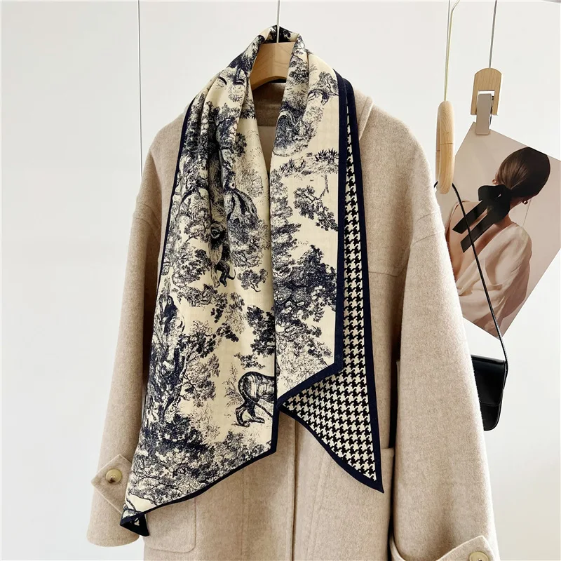 New Designer Luxury Brand Silk Streamer Scarf for Women Autumn Winter Fashion Thousand Bird Check Double Wool Neck Guard Scarves
New Designer Luxury Brand Silk Streamer Scarf for Women Autumn Winter Fashion Thousand Bird Check Double Wool Neck Guard Scarves