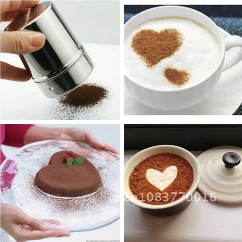 Stainless Steel Cocoa Coffee Sifter Shakers with Small and Large Size Cover Sugar Powder Flour Powder Chocolate Shaker
Stainless Steel Cocoa Coffee Sifter Shakers with Small and Large Size Cover Sugar Powder Flour Powder Chocolate Shaker