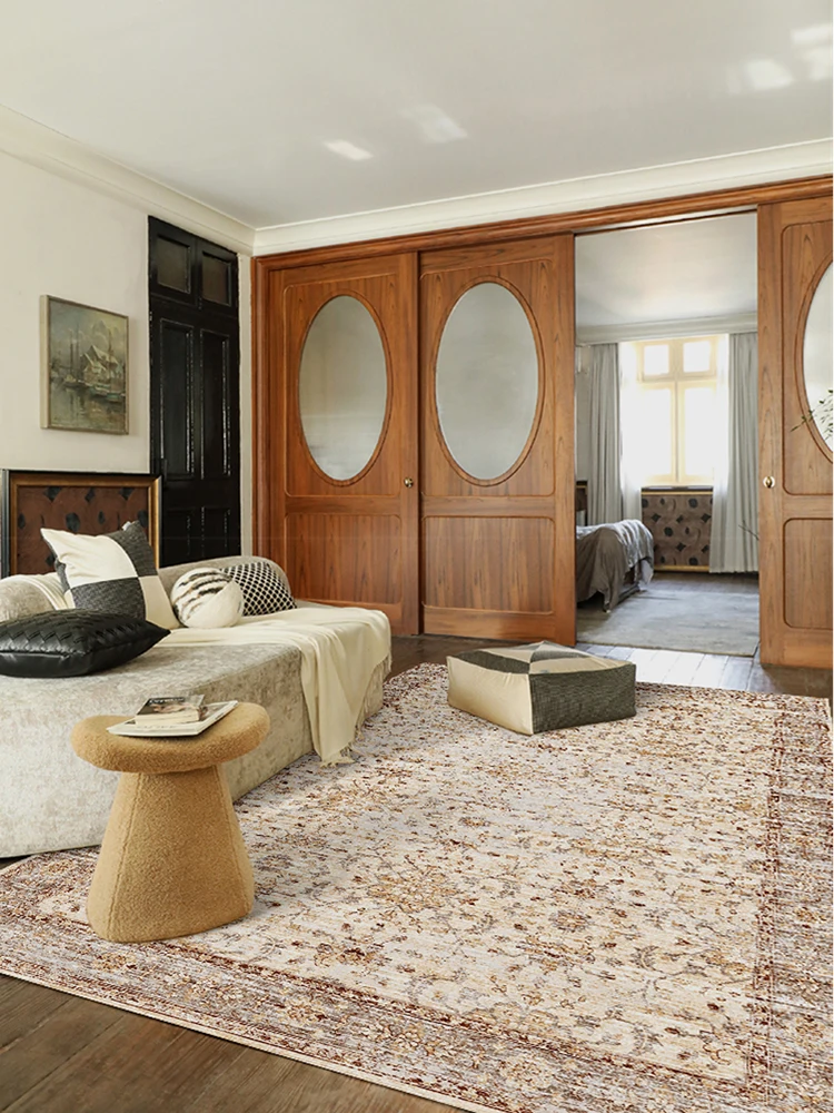 

Bohemian Retro Persian Carpet Comfortable Refreshing Bedroom Rugs Large Area Luxury Living Room Carpets Easy Care Balcony Rug IG