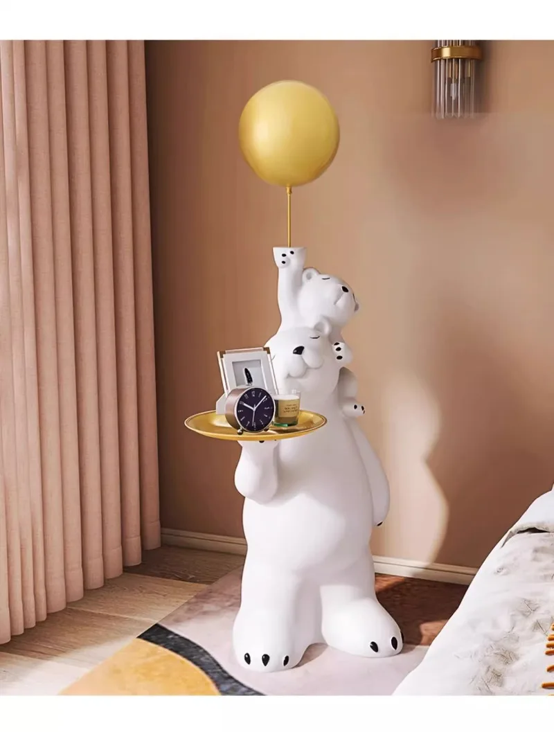 Trendy Fun Ins Style Tray Polar Bear Living Room Large Floor Standing Ornaments Home Decorations Illumination Statue Trendy Fun Ins Style Tray Polar Bear Living Room Large Floor Standing Ornaments Home Decorations Illumination Statue