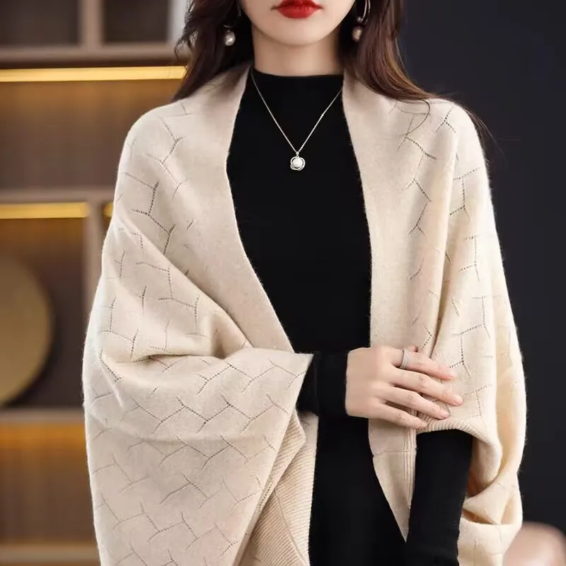 Autumn and Winter Women's Solid V-Neck Long Sleeve Loose Knitted Cardigan Plaid Hollow Out Fashion Office Lady Elegant Tops
Autumn and Winter Women's Solid V-Neck Long Sleeve Loose Knitted Cardigan Plaid Hollow Out Fashion Office Lady Elegant Tops