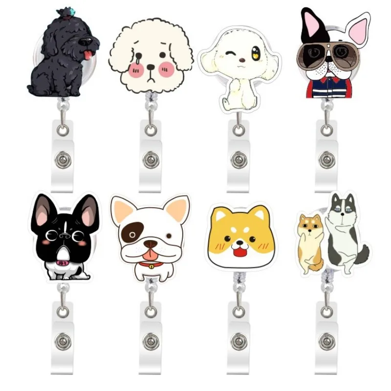 

Lovely Cartoon Animals Retractable Nurse Doctor Badge Reel Clips Keychains Smile Hospital Medical Students ID Name Card Holder