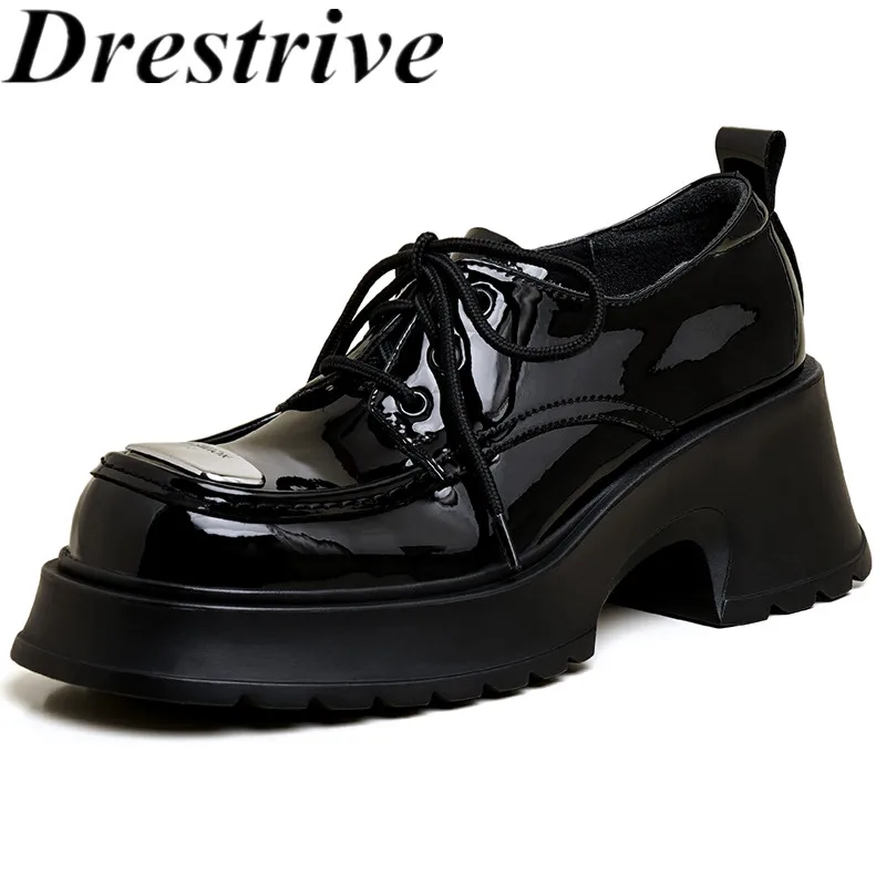 Drestrive 2023 Classic Loafers Square Toe Lace Up Thick High Heel Platform Cow Patent Leather Women Pumps Girls Casual Shoes
Drestrive 2023 Classic Loafers Square Toe Lace Up Thick High Heel Platform Cow Patent Leather Women Pumps Girls Casual Shoes