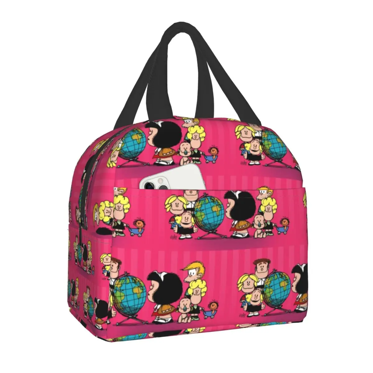 Funny Mafalda Insulated Lunch Bag for Women Kids Quino Comic Resuable Cooler Thermal Bento Box Work School Travel Picnic Bags
Funny Mafalda Insulated Lunch Bag for Women Kids Quino Comic Resuable Cooler Thermal Bento Box Work School Travel Picnic Bags