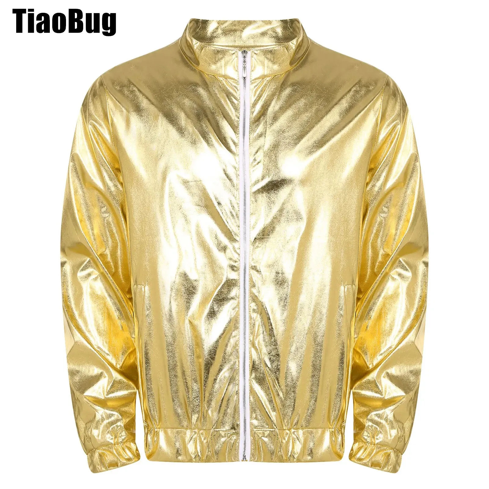 Mens Metallic Shiny Jacket Fashion Zipper Long Sleeve Sweatshirt Outwear for Music Festival Club Dance Party Stage Performance
Mens Metallic Shiny Jacket Fashion Zipper Long Sleeve Sweatshirt Outwear for Music Festival Club Dance Party Stage Performance