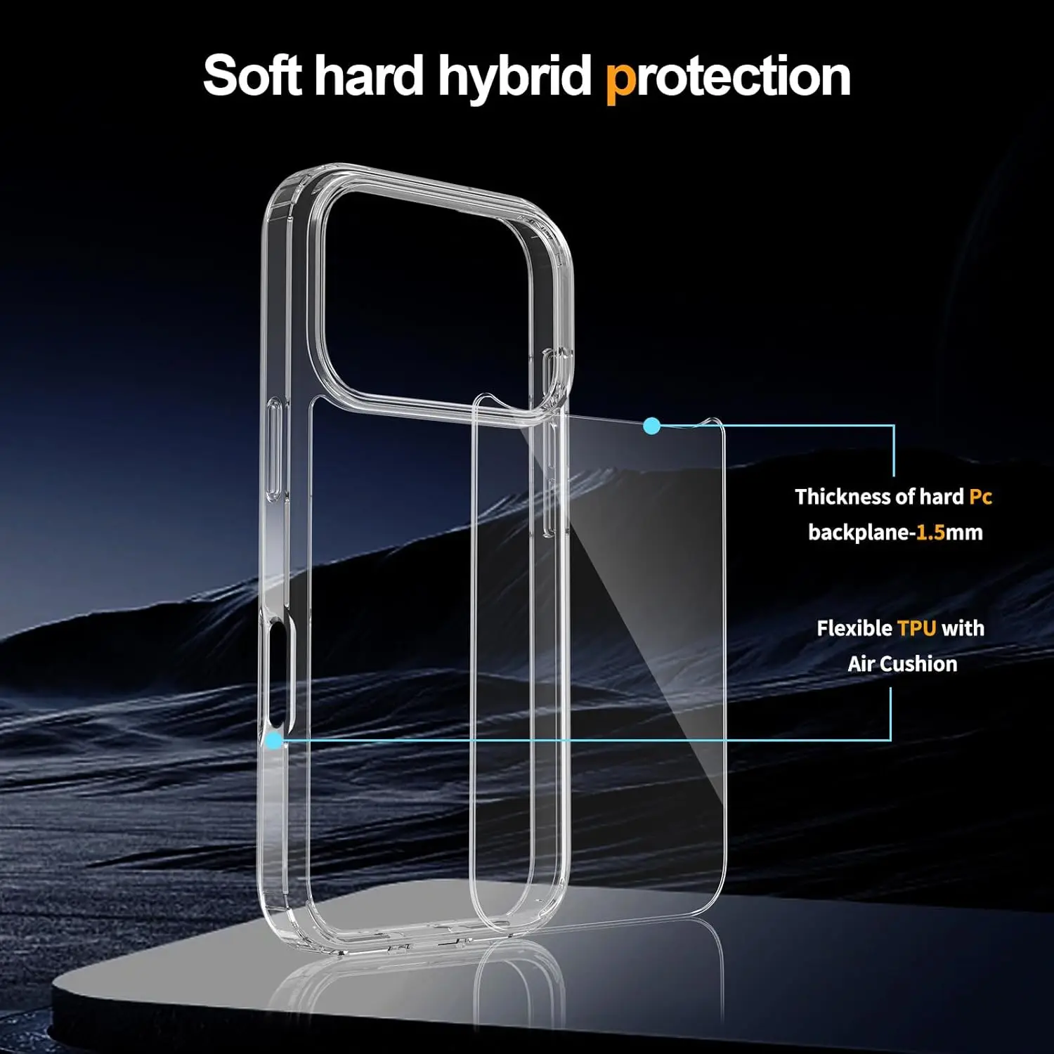 Crystal Clear Case For iPhone 17/17Promax/17 Pro/17 Air Shockproof Protective Phone Cover HD Transparent Hard PC Bumper Shell S2d8dd724234d4056971644b8ab3ef75b2