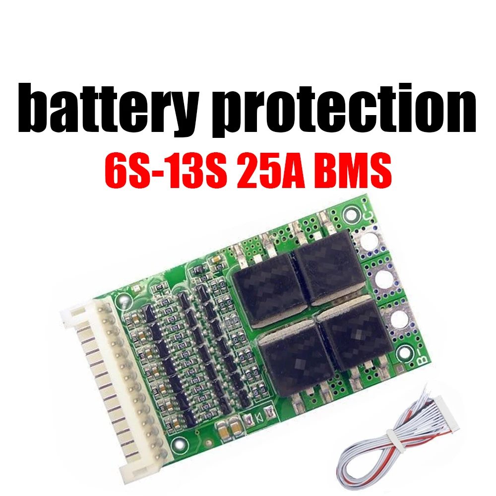 6S~13S 25A BMS LiFePO4 Li-ion Lithium Battery Protection Board 24V 36V 7S 8S 10S 12S Charge Discharge Electrical Tool Ups 
6S~13S 25A BMS LiFePO4 Li-ion Lithium Battery Protection Board 24V 36V 7S 8S 10S 12S Charge Discharge Electrical Tool Ups
