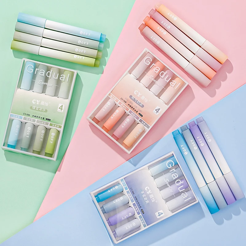 1PCS/2PCS/4PCS Gradient Highlighter Pen Oblique Head Marker Office Stationery School Supply for Writting Painting Line Drawing
1PCS/2PCS/4PCS Gradient Highlighter Pen Oblique Head Marker Office Stationery School Supply for Writting Painting Line Drawing