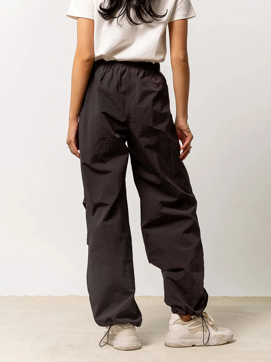 

Брюки-карго женские Стрейчевые с завышенной талией, мешковатые прямые широкие штаны свободного кроя с несколькими карманами, Y2K