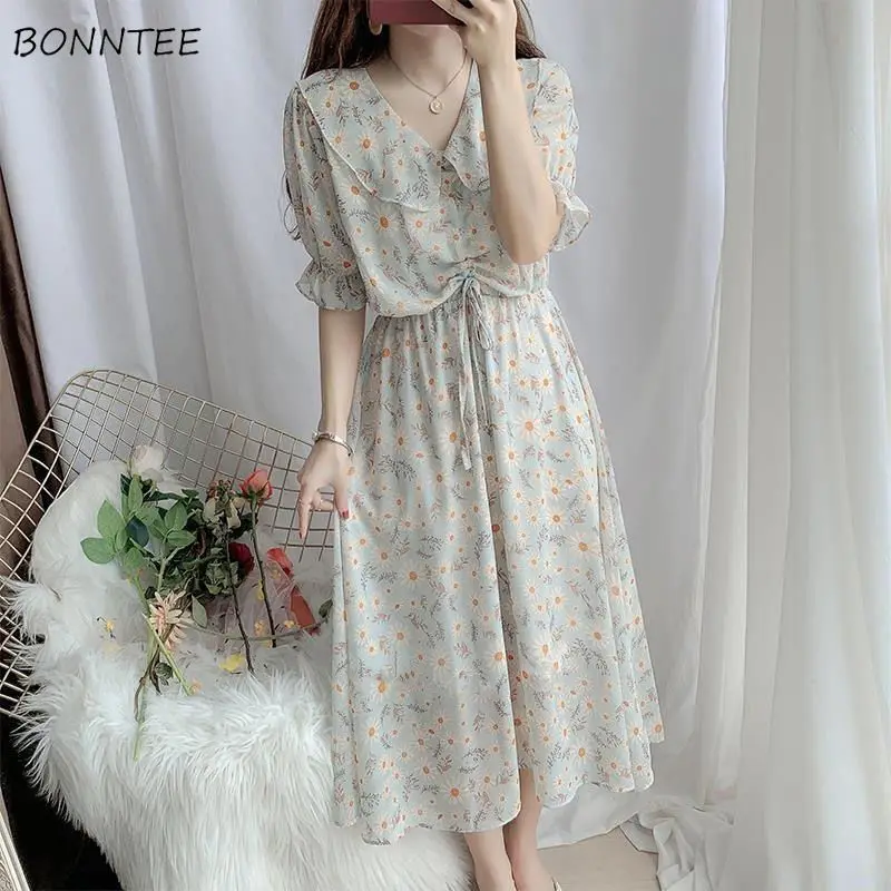 Puff Sleeve Dress Women Sweet Peter Pan Collar Fashion Floral Design Elegant Vacation Stylish Prairie Chic Casual Tender
Puff Sleeve Dress Women Sweet Peter Pan Collar Fashion Floral Design Elegant Vacation Stylish Prairie Chic Casual Tender