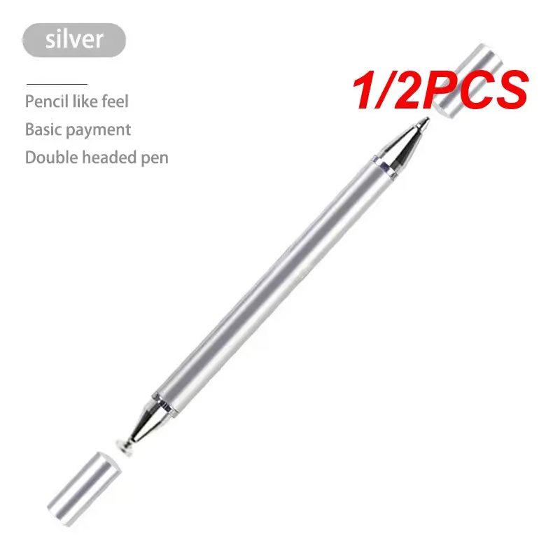 

1/2PCS Durable Tablet Pen Silver Touch Pens Screen Stylus Consumer Electronics For Painting Writing Notes Capacitance Pen