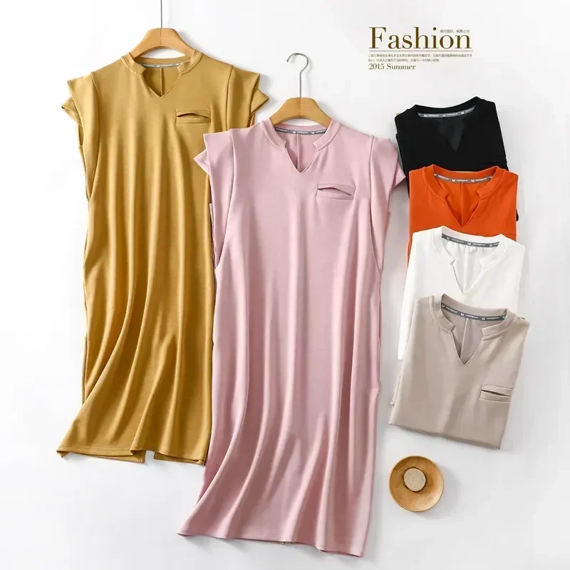 

Wear Summer Vestido Clothes Size Home Night Feminino Ladies Casual Loose Cotton Plus Women's Nightgowns Dress Nightshirt