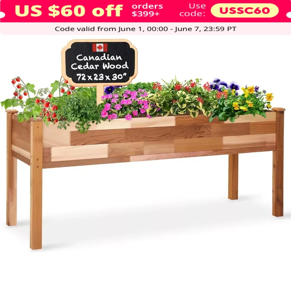Raised Garden Bed | Elevated Wood Planter for Growing Fresh Herbs, Vegetables, Flowers, Succulents | 72x23x30” Gardening Box
Raised Garden Bed | Elevated Wood Planter for Growing Fresh Herbs, Vegetables, Flowers, Succulents | 72x23x30” Gardening Box