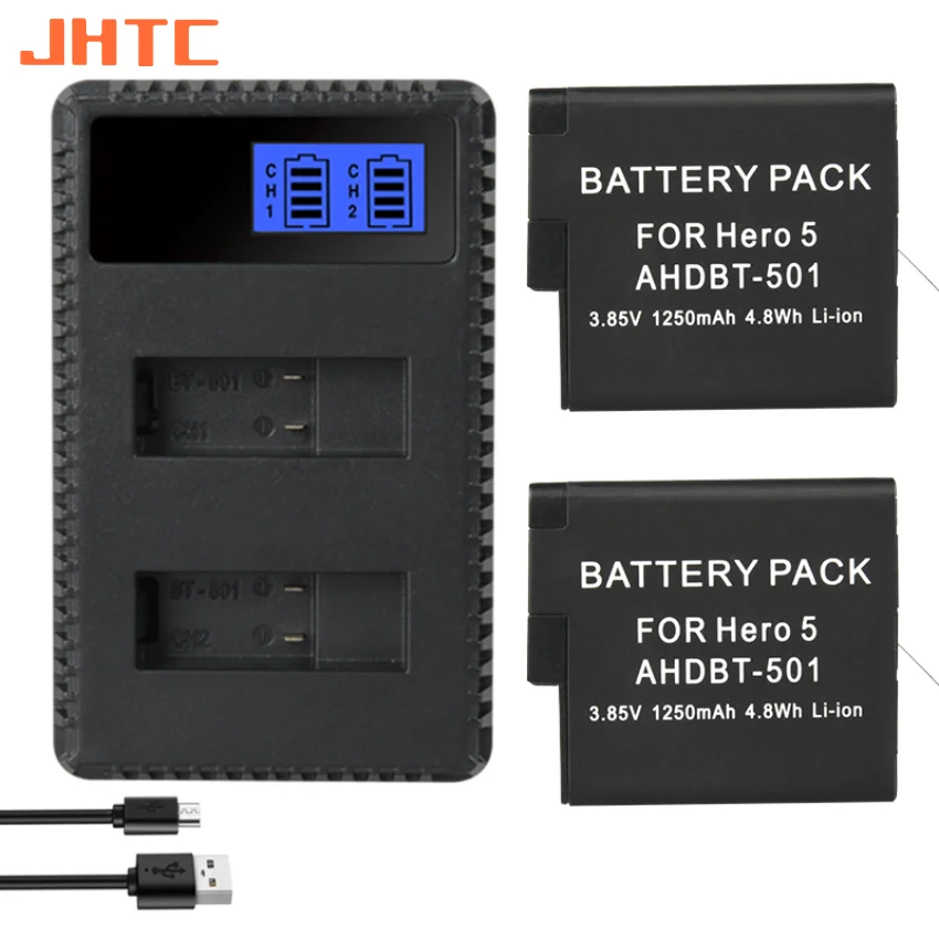 

1250mah Battery For Gopro Hero 7 Gopro Hero 6 Gopro Hero 5 Cameras Batteries Charger For Gopro Hero 5 hero 6 hero 7 Black