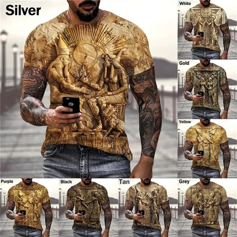 Ancient Egyptian Totem Printed T-shirt Short-sleeved New Style Men's And Women's Street Fashion Casual Funny Personality T-shirt
Ancient Egyptian Totem Printed T-shirt Short-sleeved New Style Men's And Women's Street Fashion Casual Funny Personality T-shirt