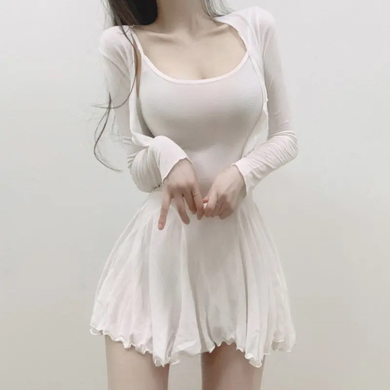 Waist Tightening Sweet and Spicy Skirt French First Love Camisole Skirt Autumn Style Outerwear Cardigan Pure Desire Clothing Ins
Waist Tightening Sweet and Spicy Skirt French First Love Camisole Skirt Autumn Style Outerwear Cardigan Pure Desire Clothing Ins