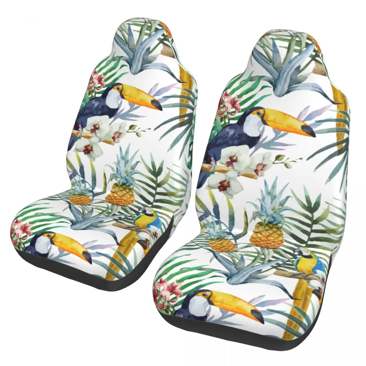 

Summer Tropical Palm Leaves Universal Car Seat Cover Four Seasons Suitable Front Rear Flocking Cloth Cushion Polyester Fishing