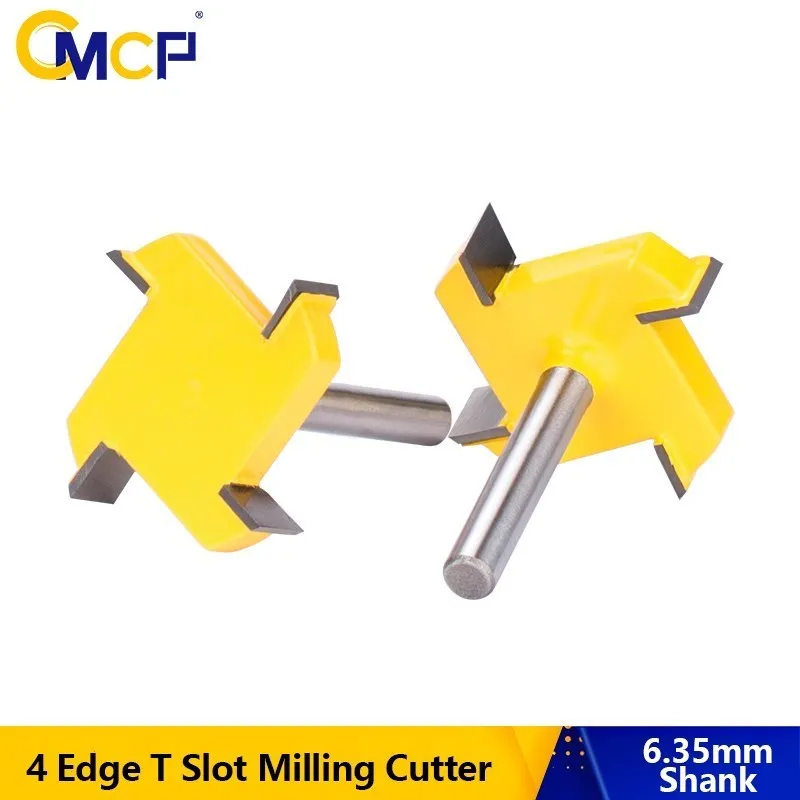CMCP T Slot Milling Cutter 1/4 Shank 4 Edge T Type Slotting Cutter Router Bits For Wood Industrial Grade Milling Cutter
CMCP T Slot Milling Cutter 1/4 Shank 4 Edge T Type Slotting Cutter Router Bits For Wood Industrial Grade Milling Cutter