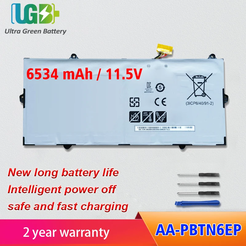 

UGB New AA-PBTN6EP Battery For Samsung Notebook 9 NP900X5T 900X5T/X78L/X02 NP900X5T-X01US 11.5V 75Wh 6534mAh