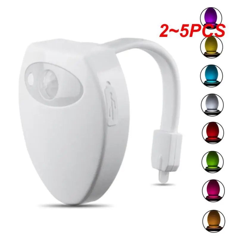 

2~5PCS Motion Sensor Toilet Lights USB LED Colors Rechargeble Waterproof for Tiolet Bowl WC Luminaria Lamp For Bathroom Washroom