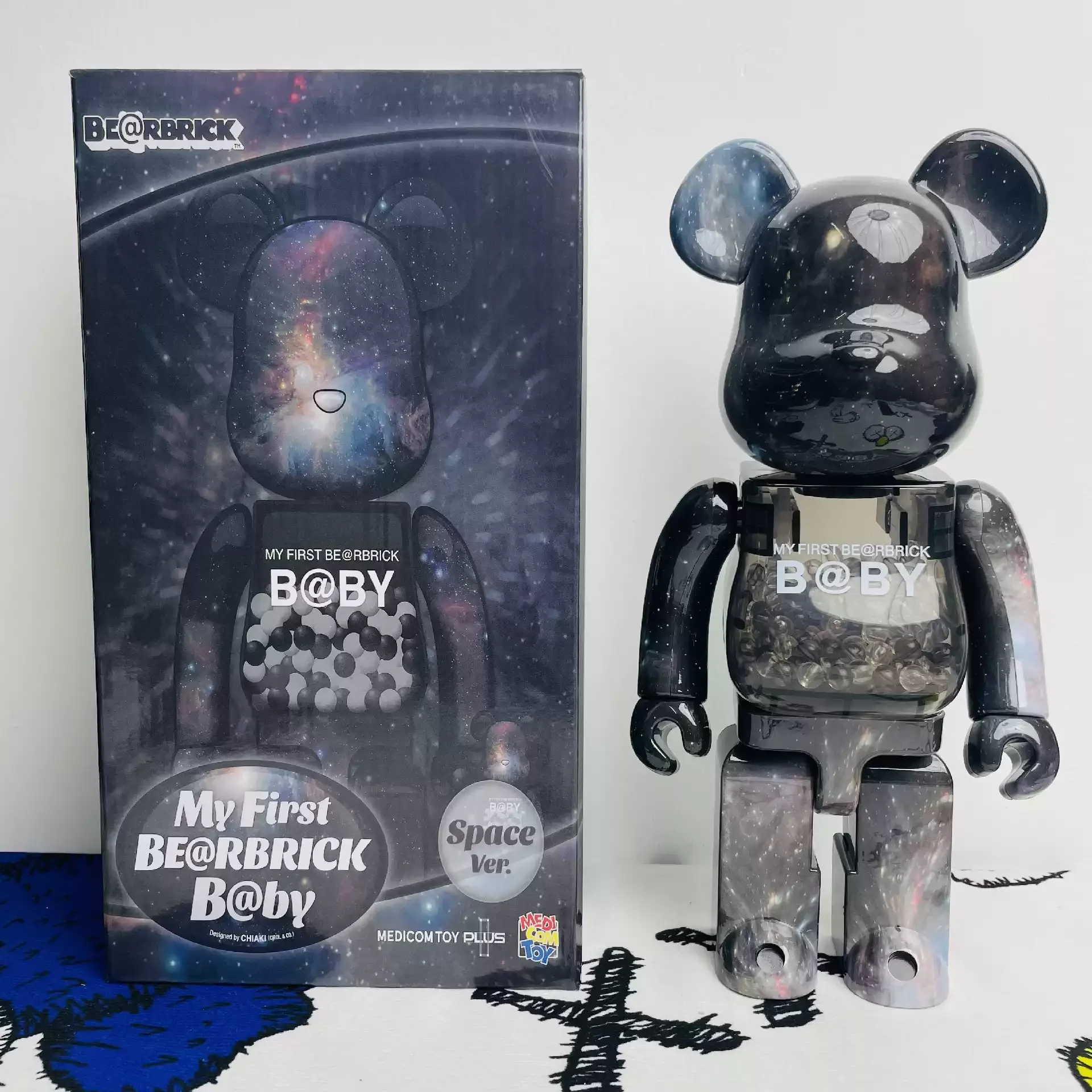 

BE@RBRICK 400% Starry Sky Figure Ideal for Collecting Displaying and Gifting 28cm in Height Bearbrick articulation with sound