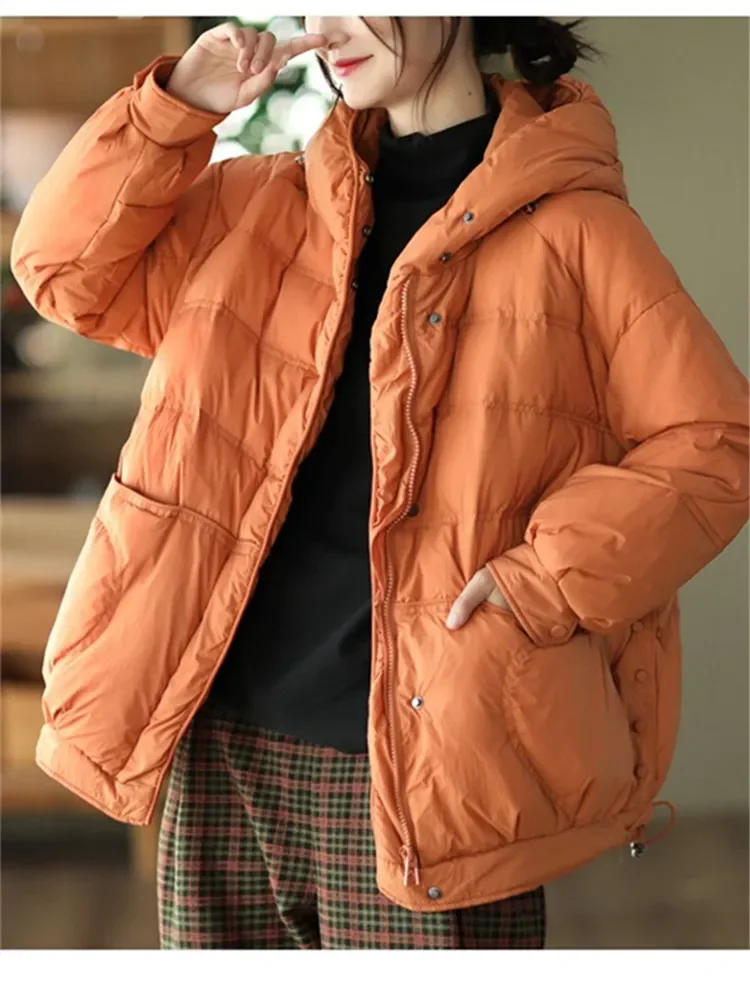 2023 Winter Warm Cotton-padded Clothes Womens Fashion Loose Hooded Down Jackets Ladies Casual Vintage Coats Thicken Parkas
2023 Winter Warm Cotton-padded Clothes Womens Fashion Loose Hooded Down Jackets Ladies Casual Vintage Coats Thicken Parkas