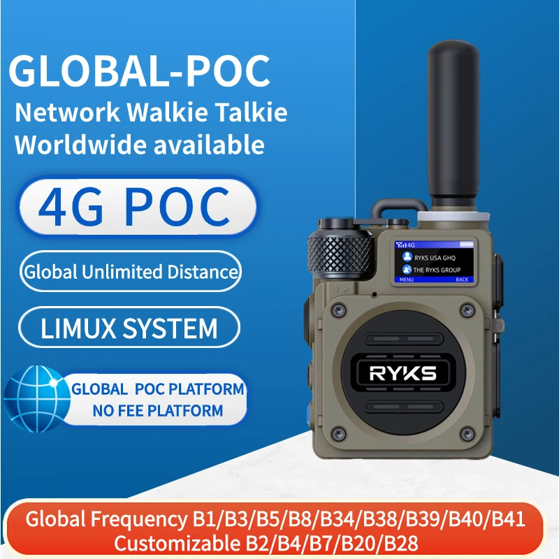 

4G Mobile Radio Network Walkie Talkie for Hunting 50 km 100 km Sim Card 4G Poc Radio