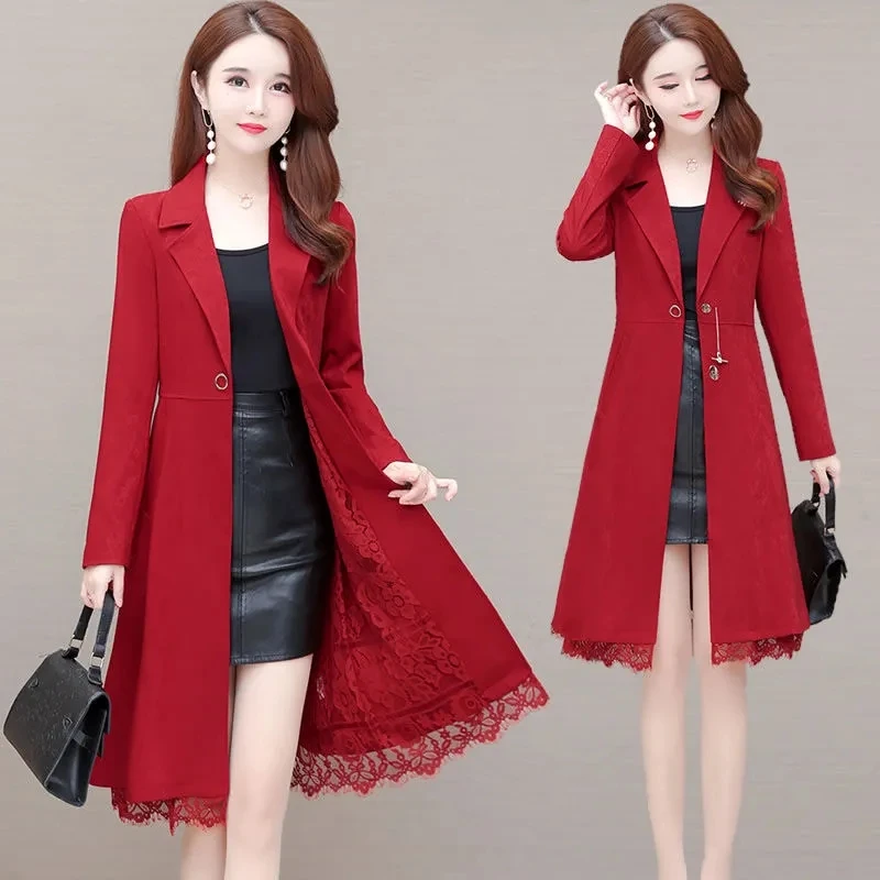 Women's Long Trench Coat Korean Fashion Casual Windbreaker Lady Elegant Solid Turn-Down Collar Spring Autumn Classic Overcoat
Women's Long Trench Coat Korean Fashion Casual Windbreaker Lady Elegant Solid Turn-Down Collar Spring Autumn Classic Overcoat