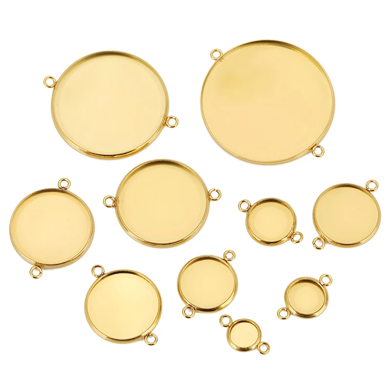 10pcs Stainless Steel Cabochon Cameo Base Settings 6 8 10 12 14 16 18 20 25 30mm Blank Bracelet Pendants Tray for Jewelry Making
10pcs Stainless Steel Cabochon Cameo Base Settings 6 8 10 12 14 16 18 20 25 30mm Blank Bracelet Pendants Tray for Jewelry Making