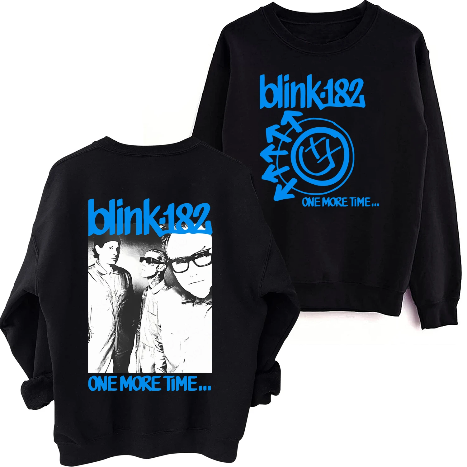 

Blink 182 One More Time Music Sweatshirt Harajuku Round Neck Long Sleeve Oversized Hoodie Fans Gift