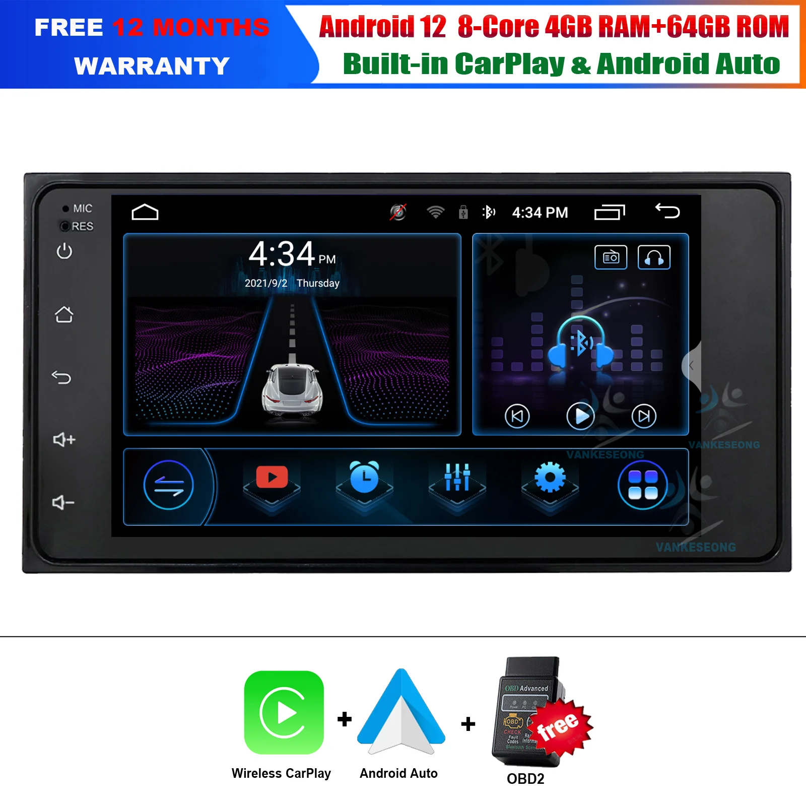 Android12 CarPlay Android Auto Car Multimedia Stereo Player For Toyota Avensis T270 Verso Avanza Corolla Spacio Radio GPS Navi
Android12 CarPlay Android Auto Car Multimedia Stereo Player For Toyota Avensis T270 Verso Avanza Corolla Spacio Radio GPS Navi
