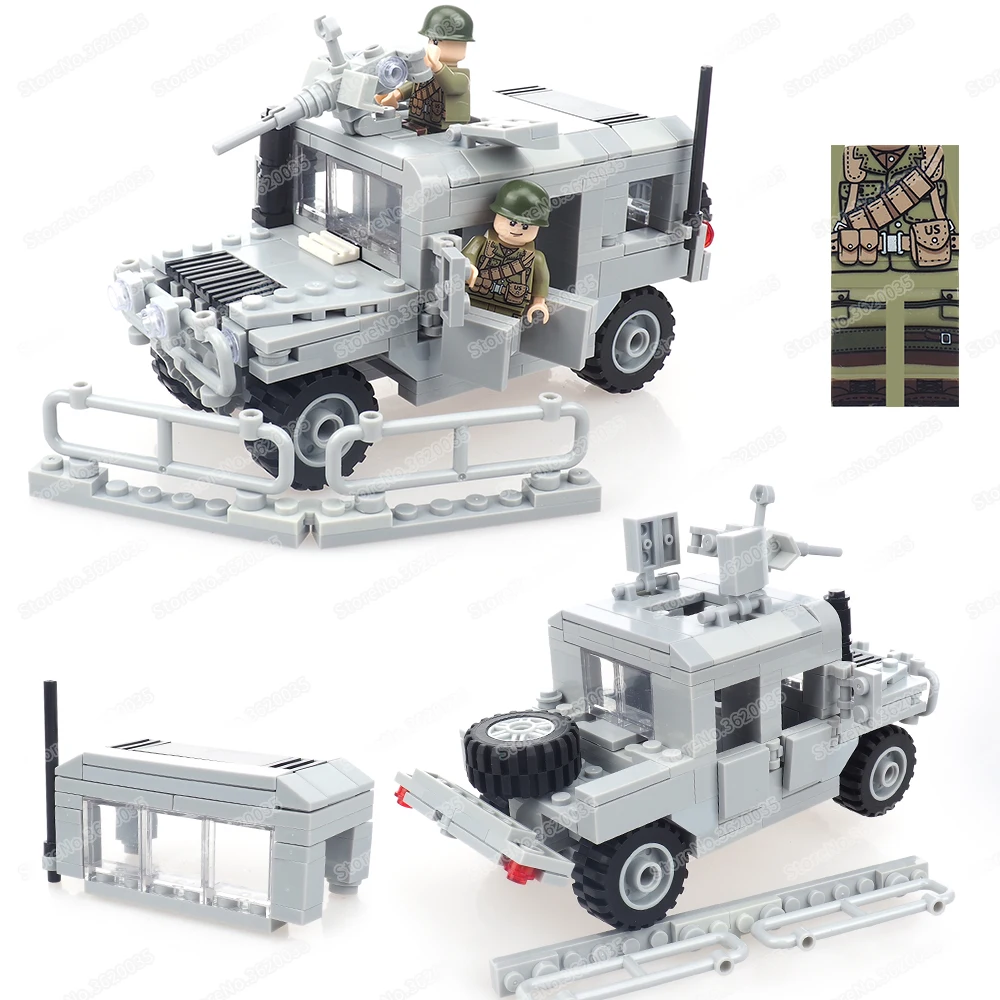 Military US Hummer Battlefield Car Building Block Assemble Figures WW2 Weapons Armed Vehicle Model Child Christmas Gift Boy Toys
Military US Hummer Battlefield Car Building Block Assemble Figures WW2 Weapons Armed Vehicle Model Child Christmas Gift Boy Toys