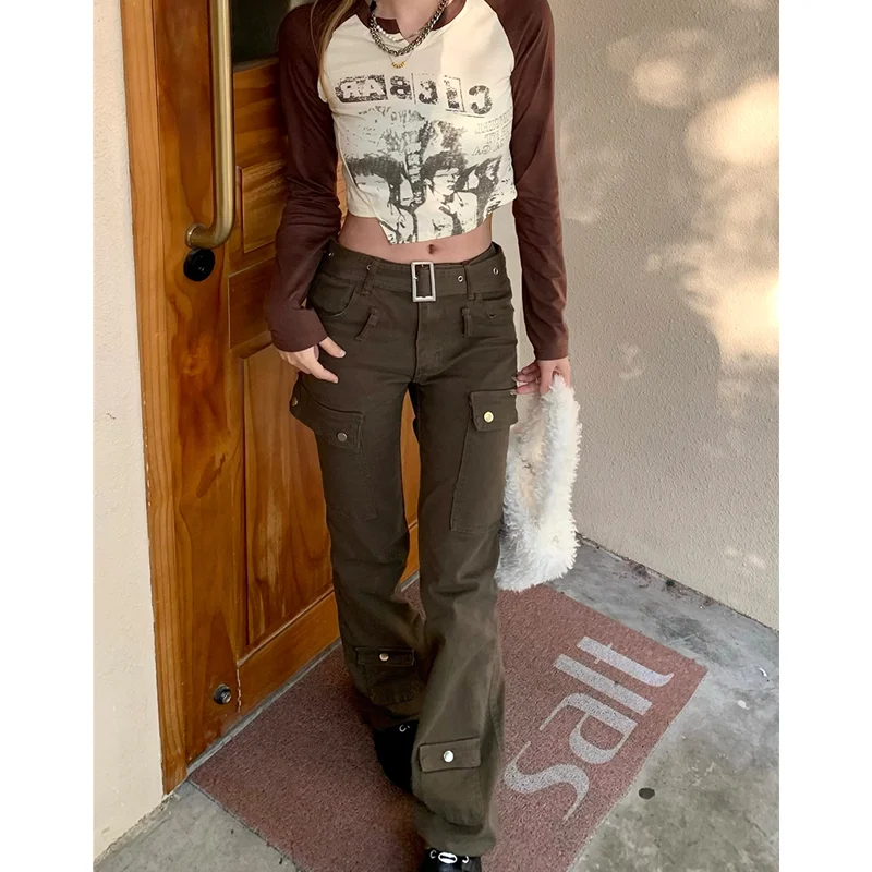 Black Womens Straight Cargo Pants High Waist American Streetwear Vintage Pants Chic Design Hip-hop Ladies Denim Wide Leg Trouser
Black Womens Straight Cargo Pants High Waist American Streetwear Vintage Pants Chic Design Hip-hop Ladies Denim Wide Leg Trouser