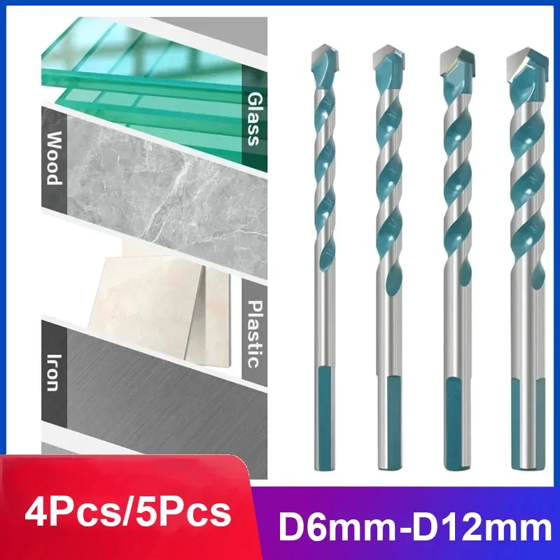 4Pcs/5Pcs D6mm-D12mm Triangular Twist Drill Bit Set Carbide Dril Ceramic Wall Glass Punching Hole Working Metal Drill Hand Tool
4Pcs/5Pcs D6mm-D12mm Triangular Twist Drill Bit Set Carbide Dril Ceramic Wall Glass Punching Hole Working Metal Drill Hand Tool