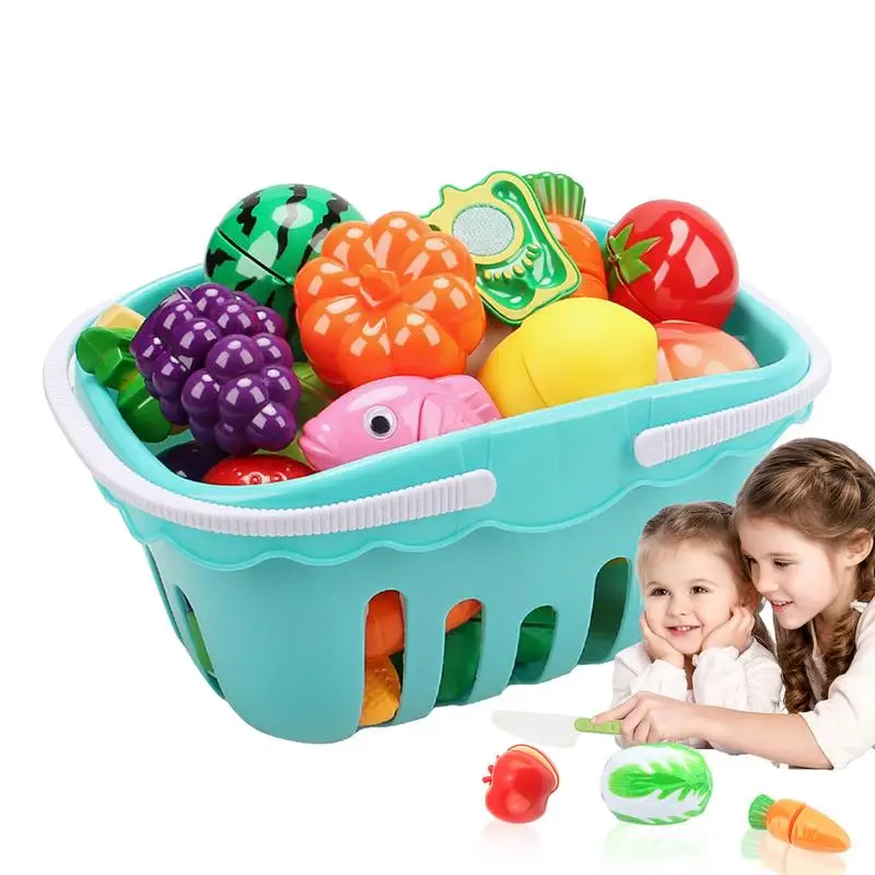 

Детские игрушки для резки еды, 30 шт., фрукты и овощи, игрушечный кухонный игровой набор с обучающими игрушками и играющими кухонными аксессуарами