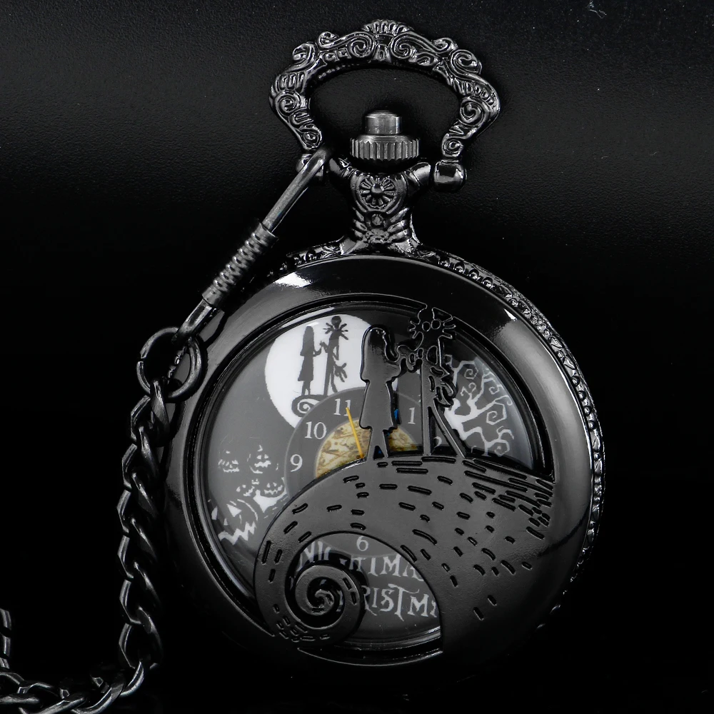 

New Skeleton Quartz Pocket Watch Retro Men 80cm Chain Art Collection Gift Clock CF1656 reloj de bolsillo