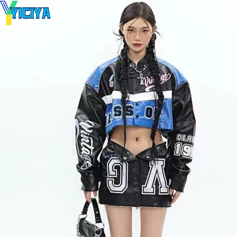 YICIYA leather varsity jacket bomber women racing new outerwear oversize PU y2k vintage Jackets American baseball Jacket fashion
YICIYA leather varsity jacket bomber women racing new outerwear oversize PU y2k vintage Jackets American baseball Jacket fashion