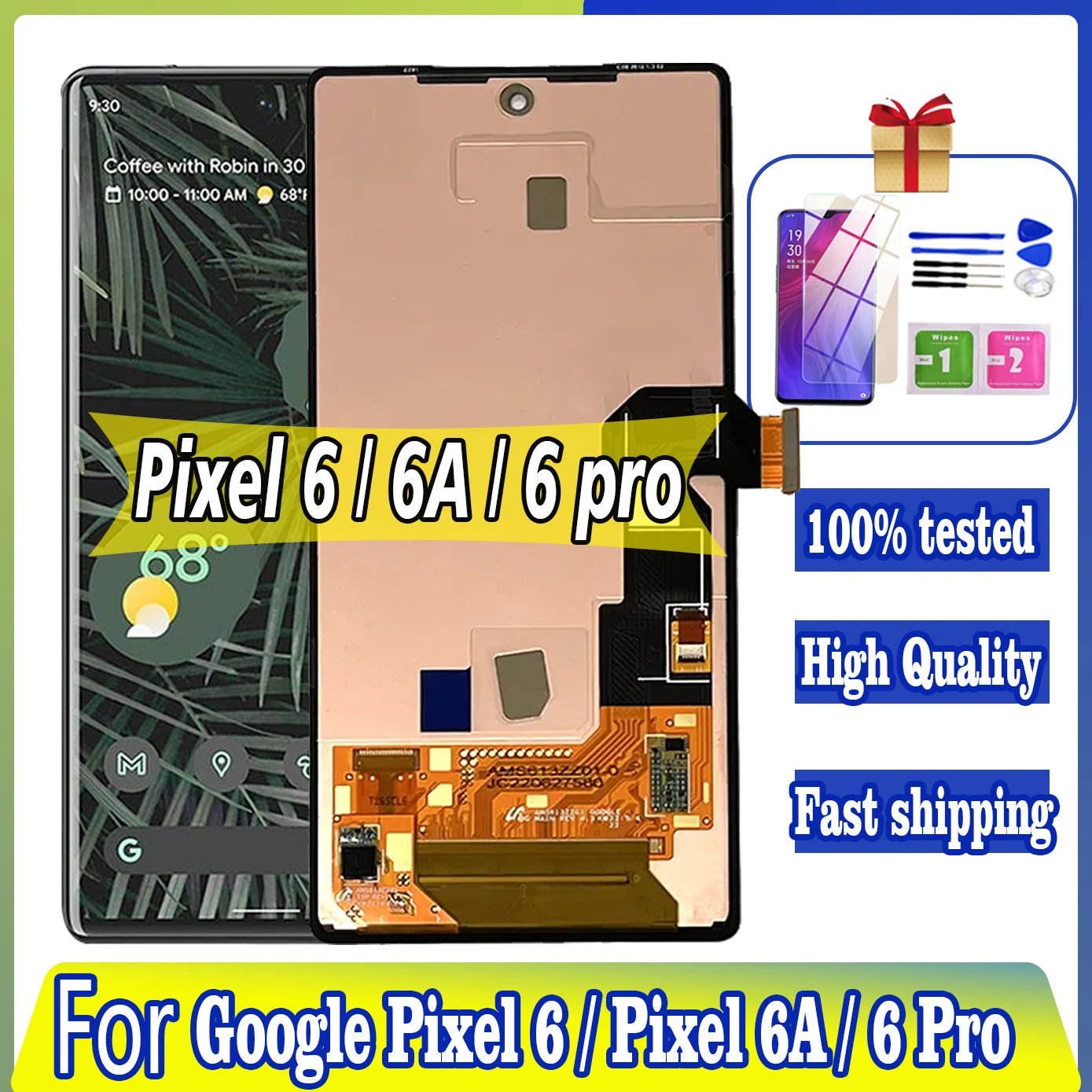 

Tested AMOLED LCD For Google Pixel 6 Pixel 6A Display Screen Touch For Google Pixel 6 Pro 6Pro LTPO LCD Panel Digitizer