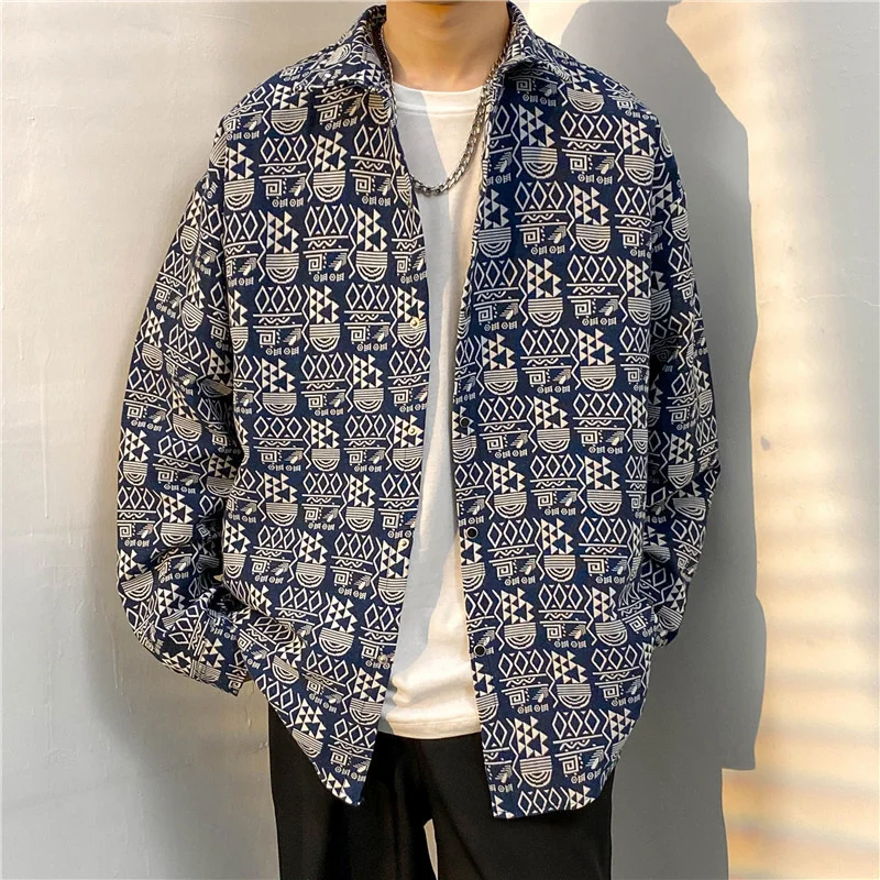 Уличная китайская шикарная рубашка с длинным рукавом с принтом, мужская и женская модная брендовая Свободная Повседневная Молодежная универсальная рубашка bf
Уличная китайская шикарная рубашка с длинным рукавом с принтом, мужская и женская модная брендовая Свободная Повседневная Молодежная универсальная рубашка bf