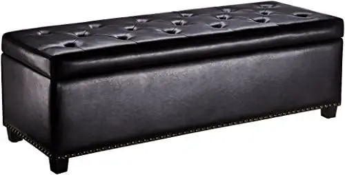 Lift-Top Storage Ottoman Bench with Faux-Leather Upholstery and Nailhead Trim, Jet Black Pedicure Pedicure spa foot bath
Lift-Top Storage Ottoman Bench with Faux-Leather Upholstery and Nailhead Trim, Jet Black Pedicure Pedicure spa foot bath