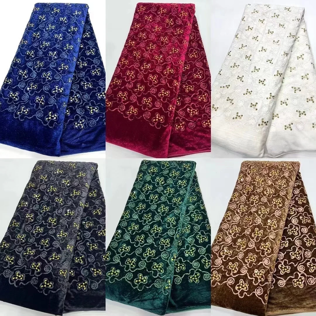 African Velvet Lace Fabric 2024 Nigerian Embroidery Lace 5 Yards French Velvet Lace Fabric For Party Wedding Dress Sewing Cloth
African Velvet Lace Fabric 2024 Nigerian Embroidery Lace 5 Yards French Velvet Lace Fabric For Party Wedding Dress Sewing Cloth